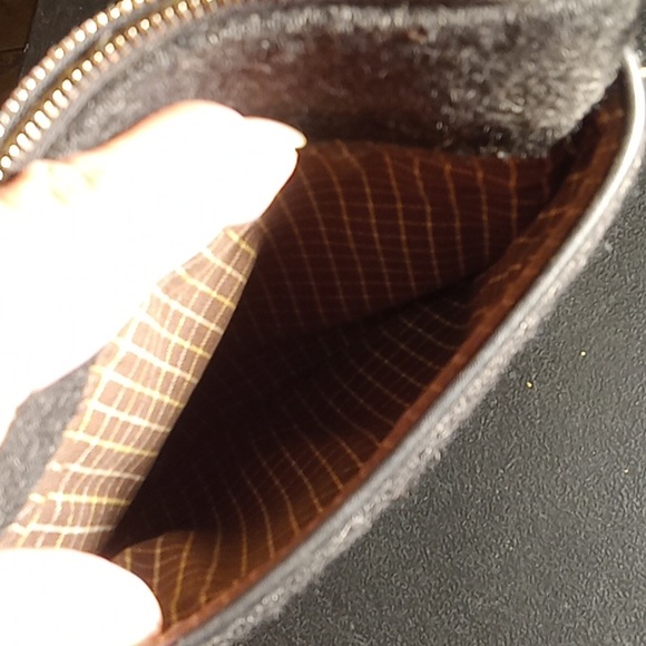 Coach Black Gray Silver Sacoche Felt Coach Pouch No Shoulder Strap Length 8 1/2 - Picture 7 of 8